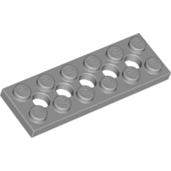 LEGO® 4211542 L GRIJS  - M-21-A LEGO® Technic, plaat 2x6 met 5 gaten LICHT  GRIJS