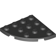 LEGO® 4x4 ronde hoek ZWART