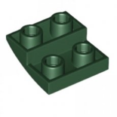 LEGO® curved 2x2 inverted DONKER GROEN